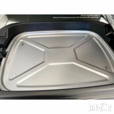 Електрическа скара Voltz OV51015B с капак, 2000W, плоча с 2 зони на печене, черна, снимка 3 - Друга електроника - 52137541