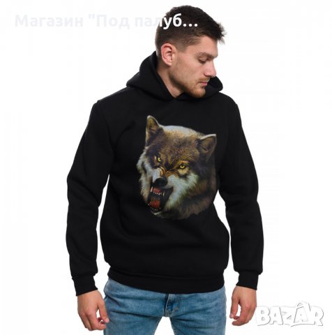 Нов мъжки суичър с дигитален печат Зъбат вълк, Серия вълци, снимка 3 - Суичъри - 27793480