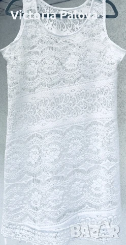 Бяла рокля индийска памучна дантела, снимка 2 - Рокли - 51025852