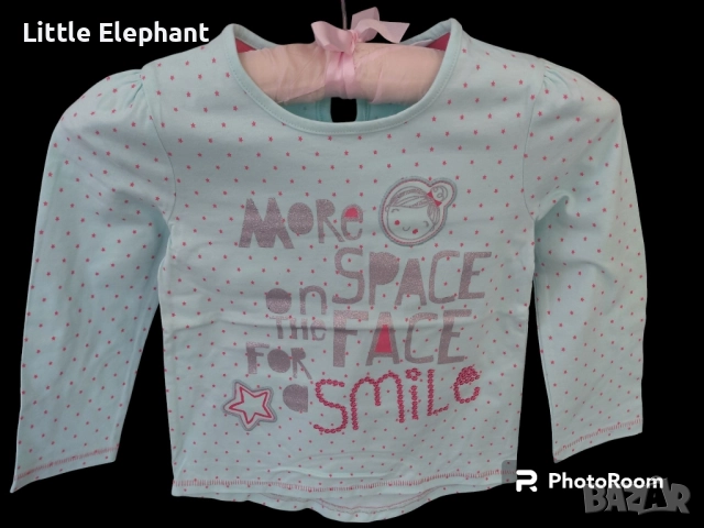 Блузка с дълъг ръкав за 3-4 год мом"More space on the face for smile",Англия/нова
