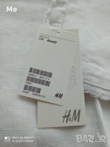 H&M Нови калъфки 100% лен бели, 2 бр., снимка 3 - Възглавници - 35070345