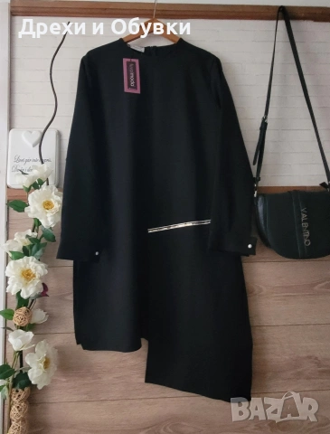 официална черна асиметрична туника 