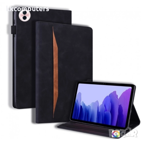 Honor Pad 10 - Кожен калъф с Джоб за карти, Джоб за писалка, Стойка и Протектор (Черен, Червен, Кафя