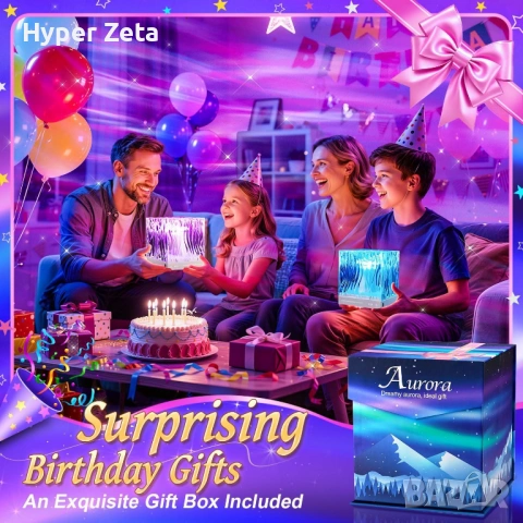 Проектор северно сияние 18 цвята LED нощна лампа с дистанционно, снимка 6 - Лед осветление - 53956442