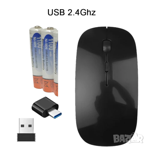 Безжична мишка 2.4 GHz USB Wireless  Mouse / лаптоп / компютър , снимка 3 - Клавиатури и мишки - 38916516