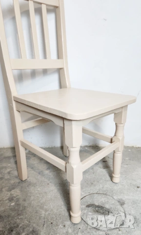 Дървен стол слонова кост трапезен, снимка 7 - Столове - 54185109