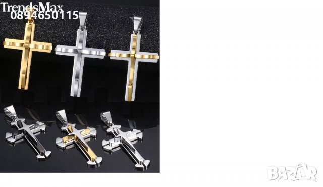 кръстче кръст златен сребърен златно сребърно за ланец синджир , снимка 6 - Колиета, медальони, синджири - 36950059