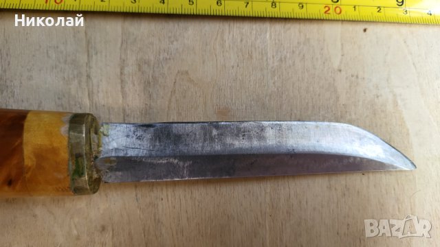 Уникален нож финка дръжка от зъб, снимка 5 - Ножове - 42144012