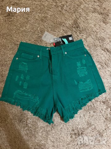 Дънкови къси зелени панталонки, снимка 5 - Къси панталони и бермуди - 42722813