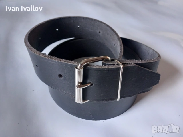 Мъжки колан от масивен телешки бланк (естествена кожа) – 135 см, снимка 2 - Колани - 54333134