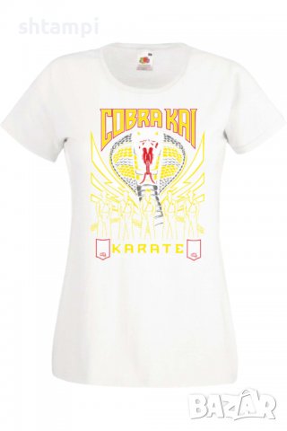 Дамска тениска Cobra Kai karate,Филм,Игра,superhero,Изненада,Подарък,Повод,, снимка 3 - Тениски - 37727910