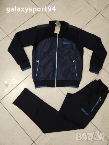 BRANDO Анцуг Комплект Мъжко Сив Цвят с Черно Памучен Пролет 2024г, снимка 3 - Спортни дрехи, екипи - 44634185