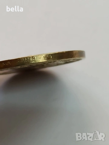 Рядък шведски кралски медал – сребро с позлата, MJV 1957, снимка 5 - Антикварни и старинни предмети - 54207218