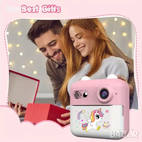 Детски дигитален фотоапарат с дисплей за моментални снимки с печат Зелен, снимка 11 - Фотоапарати - 50345927