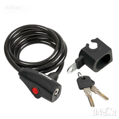 Заключващо устройство за велосипед LAMPA с ключ, 160см/8мм,, снимка 1 - Аксесоари за велосипеди - 42271588