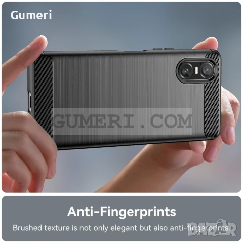 Sony Xperia 10 VI  Противоударен Силиконов Гръб - Карбон, снимка 7 - Калъфи, кейсове - 50503871