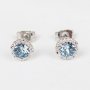 Дамски позлатени обеци със сини кристали марка Diamond style , снимка 2