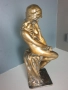 44см-9кг Ginotti бронзова скулптура/еротика/стара италианска фигура на гола жена-робиня/статуетка, снимка 3
