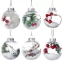 Комплект от 6 или 12 прозрачни топки за елха пълни с коледна декорация, снимка 9