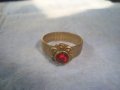 СТАРИНЕН ПОЗЛАТЕН БРОНЗОВ ПРЪСТЕН от ДИНАР КРАЛСТВО ЮГОСЛАВИЯ с ФАСЕТИРАН ЕСТЕСТВЕН ГРАНАТ 32351, снимка 17