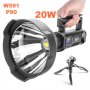 W591 P90 Мощен LED акумулаторен далекобоен фар 20W 1500M, снимка 1