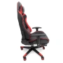 Ергономичен геймърски стол с функция за масаж и подложка за крака - червен, снимка 12