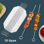 5673 Метални шишове за барбекю и скара 20см, 10 броя, снимка 1