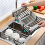 Кухненски телескопичен разтегателен сушилник за мивка, 30 x 22,5 x 9,5 см, снимка 1 - Други стоки за дома - 44583030
