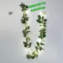 LED верига със зелени листа и бели цветя-180 см./декоративна LED верига, снимка 1