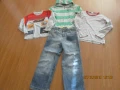 лот от суичър,две блузки и дънки в отлично състояние за ръст 122-128 за 13лв., снимка 1