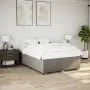 vidaXL Рамка за легло без матрак, таупе, 140x200 см плат, снимка 2