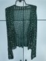Тъмнозелено болеро плетиво с пайети, снимка 1 - Жилетки - 42292536