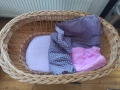 Естествен плетен бебешки кош на колелца, снимка 2
