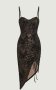 Асиметрична елегантна черна рокля с дантела , снимка 1 - Рокли - 42363328