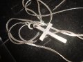 СРЕБРИСТО или СРЕБЪРНО СИНДЖИРЧЕ с КРЪСТЧЕ ПОСРЕБРЕНО или СРЕБЪРНО 6954, снимка 7