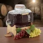 Стъклен диспенсър за напитки 8L, с кран и бамбукова поставка, снимка 5