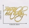 Златист акрилен топер Happy birthday рожден ден декорация на торта , снимка 2
