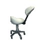 Козметичен/фризьорски стол - табуретка с облегалка Rodeo 49/61 см - бяла, снимка 4