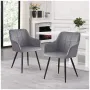 Трапезни столове с кадифена тапицерия, к-т от 2бр - C-UDC066GY, снимка 5