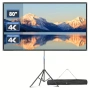 80" Проекционен екран със стойка – компактен, 4K, бърз монтаж, снимка 4