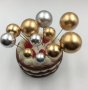 Бронзово - златни и сребърни топки на тел стиропор за украса на торта декор стиропорени, снимка 4