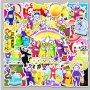 50 бр teletubbies Телетъбис Телетабис самозалепващи лепенки стикери за украса картонена торта, снимка 5
