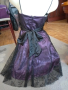 Ново!Официална рокличка в лилаво и черно с тюл от лъскави цветя, снимка 4