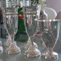 Сребърни 800 проба чаши-сребро, за вино, вода, или шампанско-вместимост 180- 250 мл., снимка 4 - Чаши - 44693999