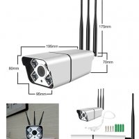 4G 2МP камера Външна водоустойчива камера за видеонаблюдение със 3 антени SIM карта 4G / WIFI , снимка 3 - IP камери - 33758279