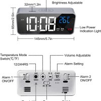 LED цифров будилник, Сензор за звук и температура, снимка 5 - Други стоки за дома - 42255851