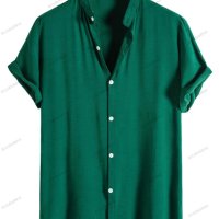 Мъжка модна модерна ежедневна риза с къс ръкав и яка, 7цвята - 023, снимка 5 - Ризи - 40847586