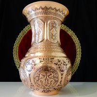Персийска медна ваза Isfahan Qalamzani. , снимка 3 - Вази - 37818319