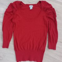  Червена блуза тънко плетиво H&M, снимка 4 - Блузи с дълъг ръкав и пуловери - 34154774
