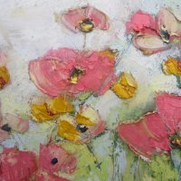 Розови цветя, макове    - Art by MiMa, картина, kartina, painting, снимка 2 - Картини - 30549036
